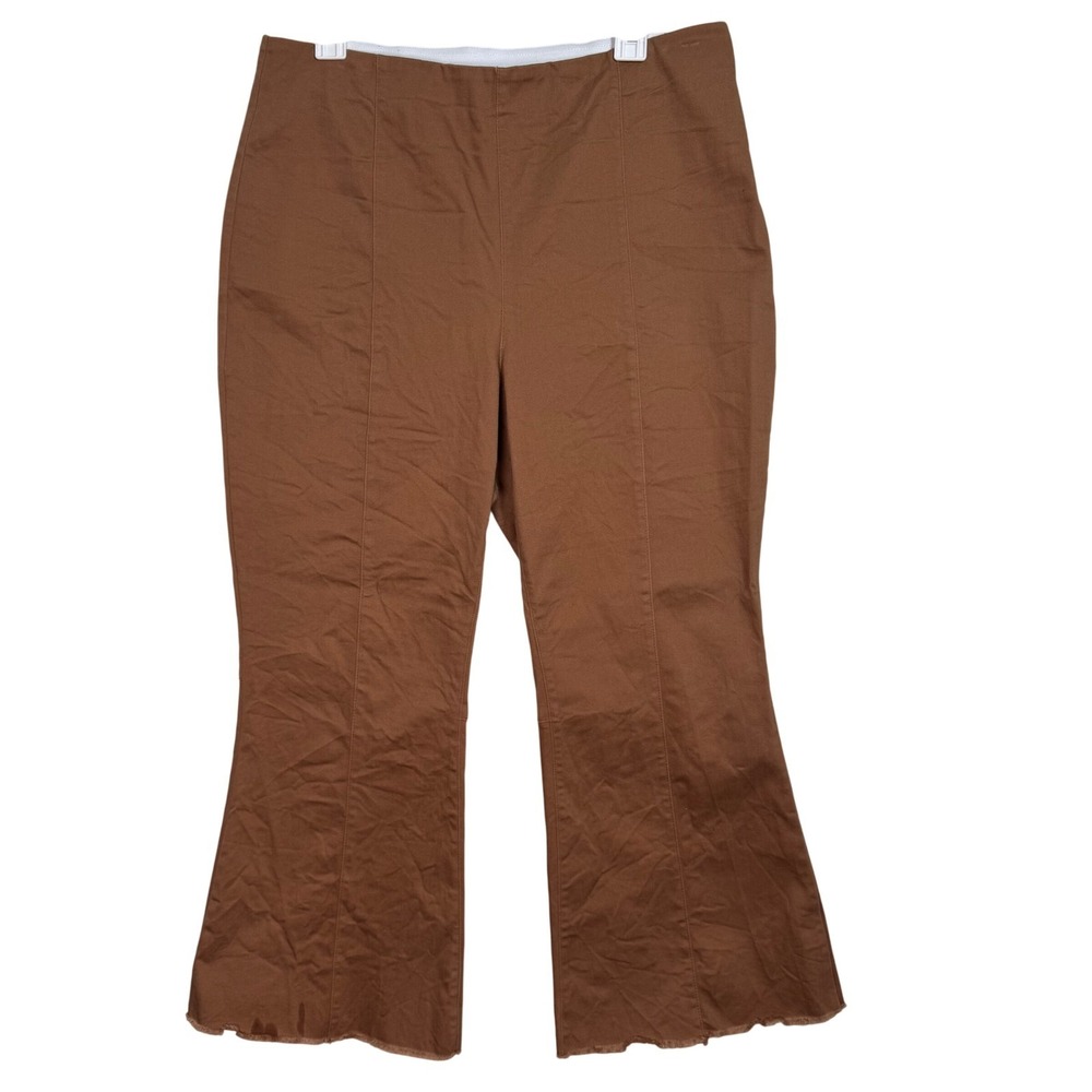 INC Womens Pants Size 14 Bootcut Crop Denim Camel Stretchy High Rise‎ Fits 14/16